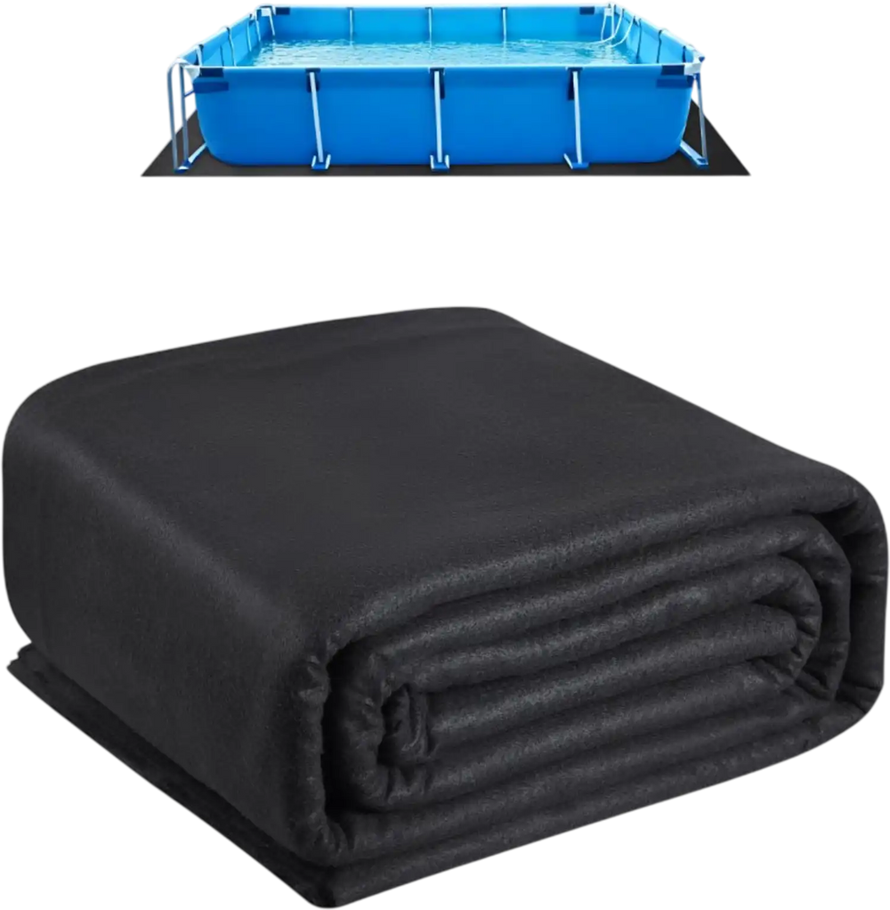 VEVOR Rectangle Pool Liner Pad, 16 x 32 ft Pool Liner Pad for Above Ground Swimming Pools, Extra-Thick Pool Mat, Prevents Punctures, Recycled Geotextile Material Underlayment Pad, Extend Liner Life