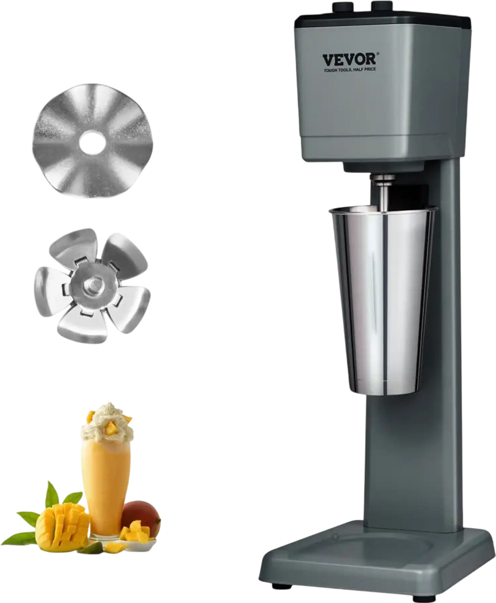 VEVOR Milkshake Machine, 375W Milkshake Maker Mixer, Single Head Drink Mixer Blender Machine, 3-Speed Milkshake Blender with 820ml Stainless Steel Cup for Commercial