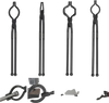 VEVOR Blacksmith Tongs, 18” 4 PCS, V-Bit Bolt Tongs, Wolf Jaw Tongs, Z V-Bit Tongs and Gripping Tongs, Carbon Steel Forge Tongs with A3 Steel Rivets, for Beginner and Seasoned Blacksmiths, Bladesmiths