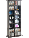 VEVOR Media Storage Cabinet, 8-layer DVD Shelf Holds up to 464 CDs, Adjustable CD Shelves 16 Compartments, Protects & Organizes Music, Movie, Video Games or Memorabilia Collections, Espresso