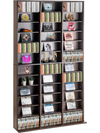VEVOR Media Storage Cabinet, Adjustable DVD Cabinet, CD Storage Holds up to 1080 CDs, Protects & Organizes Music, Movie, Video Games or Memorabilia Collections-Espresso