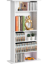 VEVOR Media Storage Cabinet, 5-layer DVD Shelf Holds up to 240 CDs, Adjustable CD Shelves, Protects & Organizes Music, Movie, Video Games or Memorabilia Collections, White