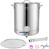 VEVOR Stainless Steel Kettle, 16 GALLON Brewing Pot, Tri Ply Bottom for Beer, Brew Kettle Pot, Home Brewing Supplies Includes Lid, Handle, Thermometer, Ball Valve Spigot, Filter, Filter Tray
