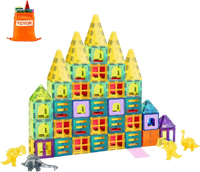 VEVOR Magnetic Tiles, 56 PCS Magnetic Animals Building Blocks for Kids, Magnet Building Set with 4 Dinosaurs, STEM Sensory Educational Construction Stacking Toys Gift for Toddlers Boys Girls Aged 3+