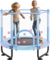 VEVOR 60" Kids Trampoline, 5FT Indoor Outdoor Trampoline, Mini Toddler Recreational Trampolinewith Safety Enclosure Net and Basketball Hoop, Birthday Gifts Christmas Toys for 3+ Years Children, Blue