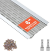 VEVOR Gutter Guard, 6 in Aluminum Gutter Cover with Stainless Steel Micro Mesh, Heavy-Duty 100ft Length, 0.04in Thick, Leaf Guard for Debris and Pine Needles, Easy DIY Install, Screws Included, 20 PCS