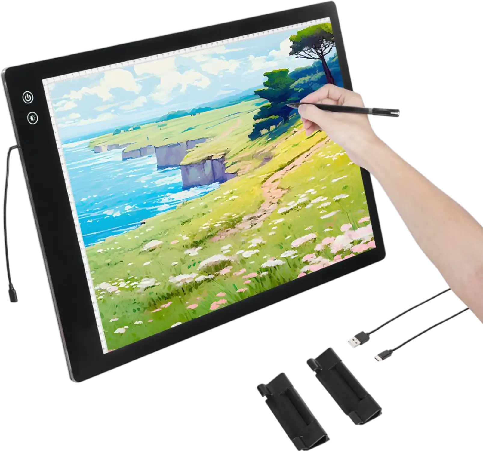 Vevor Light Board A2 Rechargeable LED Light Pad for Tracing Drawing Black New