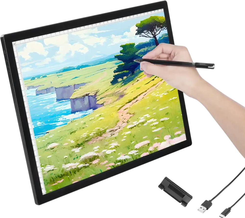 VEVOR Light Board, A3 LED Light Pad with 6 Level Dimmable Brightness, Rechargeable Light Table for Tracing, Light Box for Diamond Painting, Animation, Sketching, Drawing, Stenciling, Artists (Black)