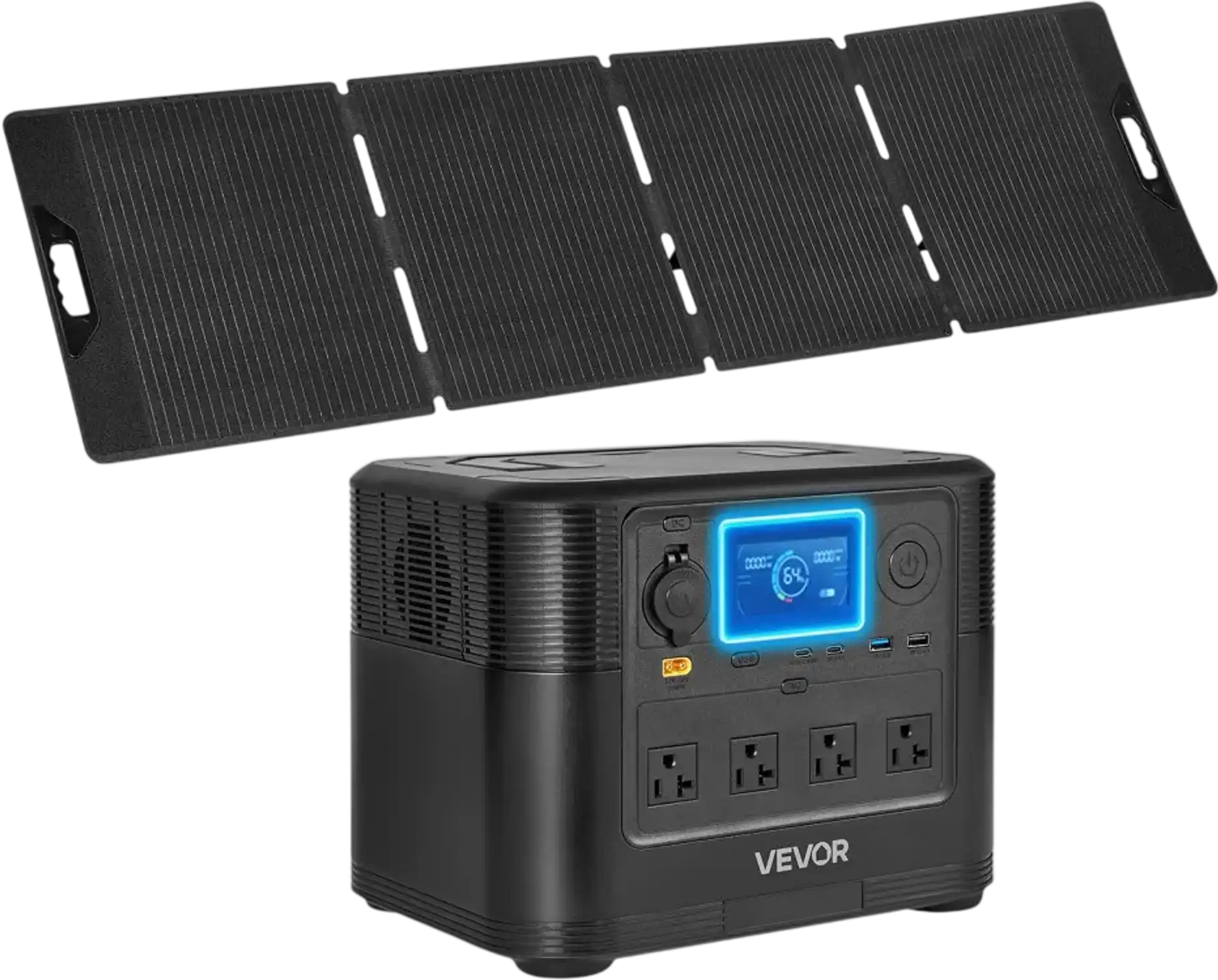 Vevor Portable Power Station 1800W 1008Wh with 200W Solar Panel New