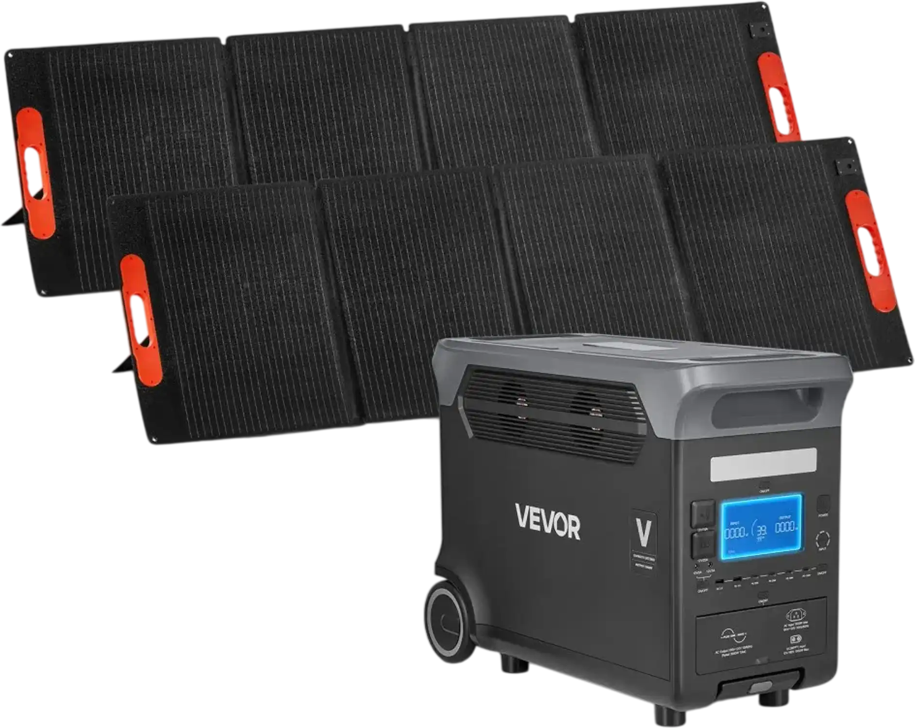 Vevor Portable Power Station 3000W 3072Wh Solar Generator with 2 200W Solar Panels New