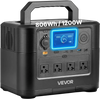 VEVOR Portable Power Station, 1200W Solar Generator Power Station, 806Wh LiFePO4 Battery Backup with 10 Output Ports for Home Emergency, Outdoor Camping, RV Travel (Solar Panel NOT Included)