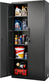 VEVOR Metal Storage Cabinet, 68.9 in Lockable Steel Garage Cabinet with 4 Adjustable Shelves, 2 Magnetic Doors, 2 Keys, 5 Tiers Tool Storage for Pantry, Warehouse, Basement, Laundry, Office, Black