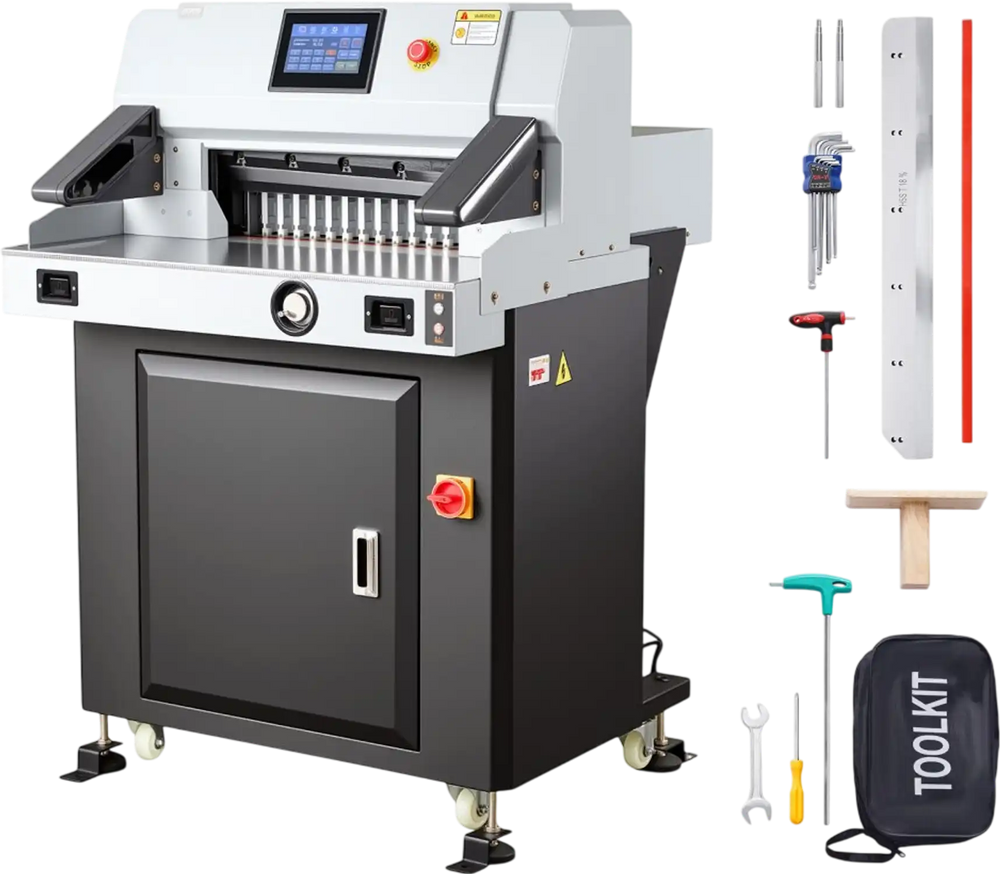 VEVOR Electric Paper Cutter, 1100W Heavy Duty Paper Cutter Machine With 20.28 in Cutting Width, 3.15 in Cutting Thickness, Electric Guillotine Trimmer with Casters and 7 in Touchscreen, for Print Shop