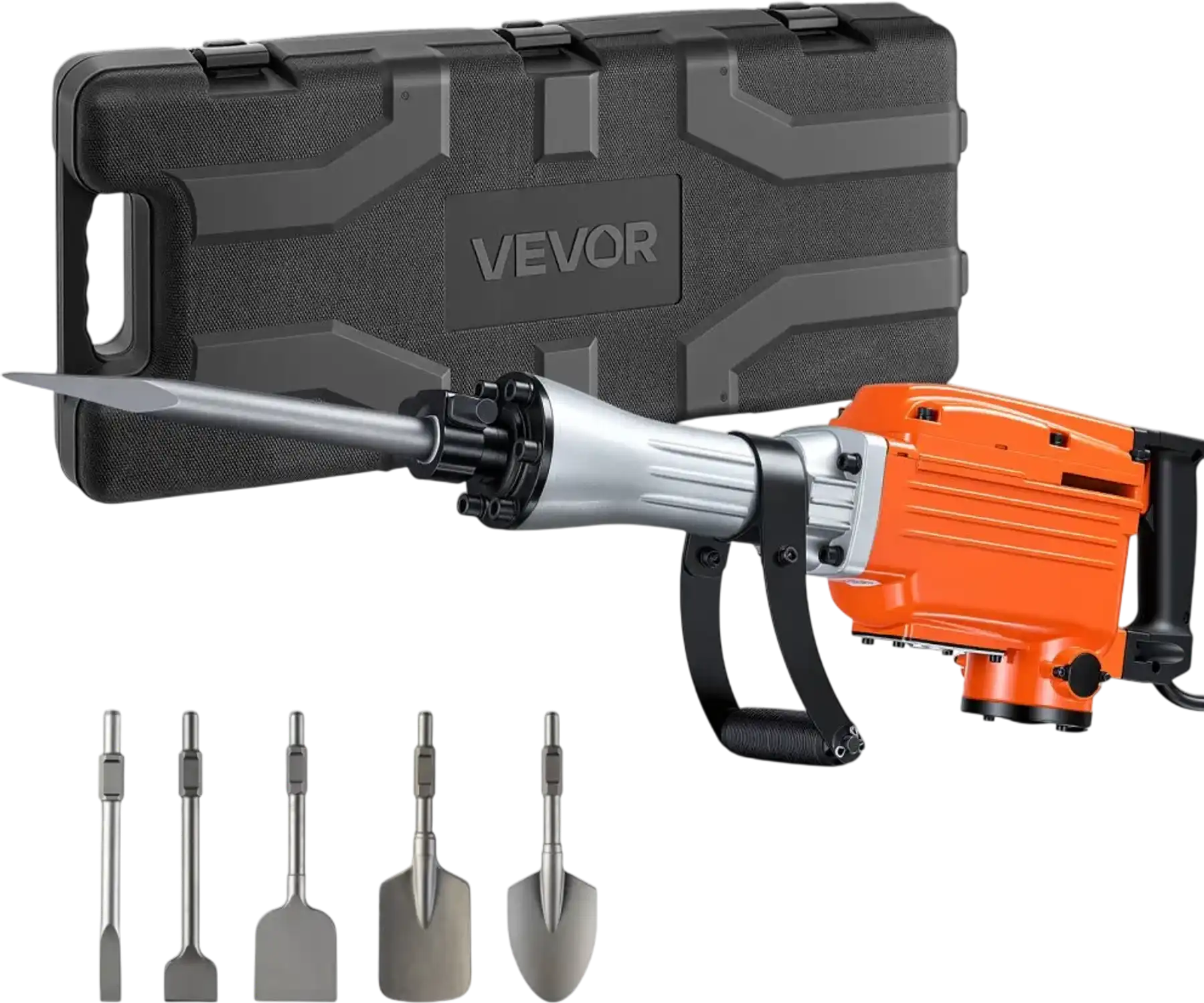 Vevor Demolition Jack Hammer 2200W Concrete Breaker with 6 Chisels New