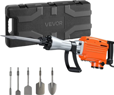Vevor Demolition Jack Hammer 2200W Concrete Breaker with 6 Chisels New