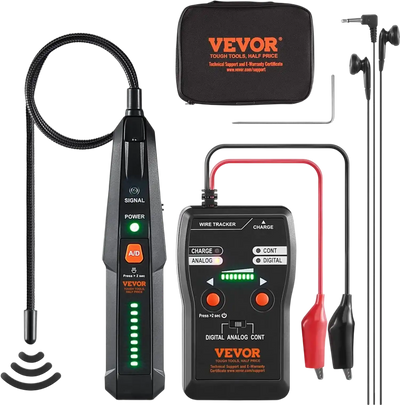 VEVOR Subterranean Wire Locator, Up to 6.5 FT Detection Depth, Earphone-Included Cable Tracer and Break Detector, 3280 FT Detection Range, Ideal for Locating Hidden Pet Fences and Sprinkler Valves