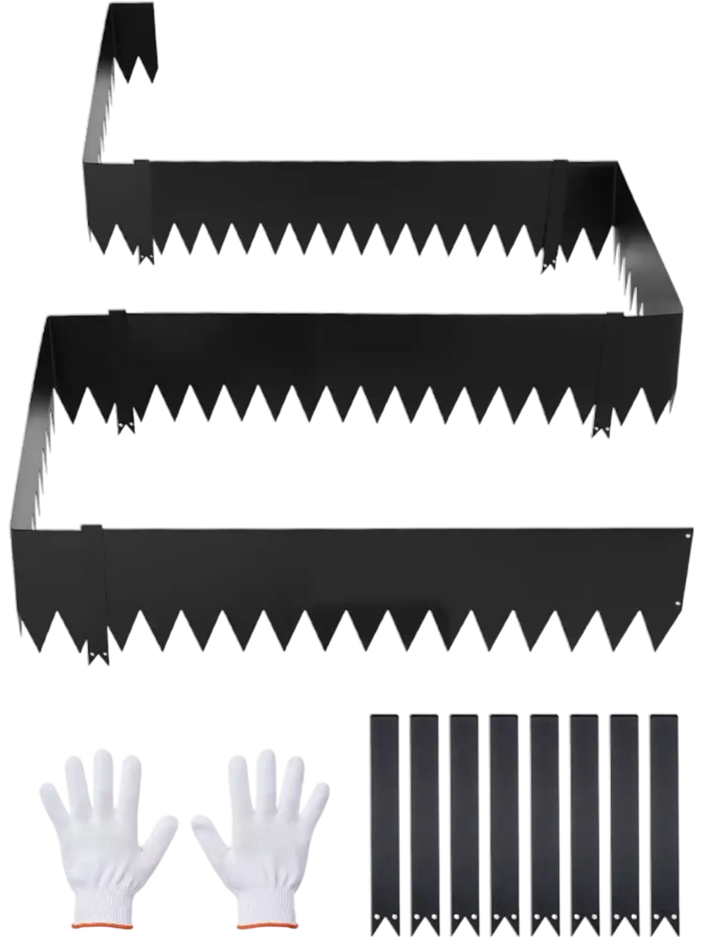 VEVOR Galvanized Steel Landscape Edging, 6-Pack 40 x 10 Inch Metal Edging for Landscaping with 8 Mounting Clips, Heavy Duty Metal Garden Edge Border for Flower Bed, Yard Pathway, Black