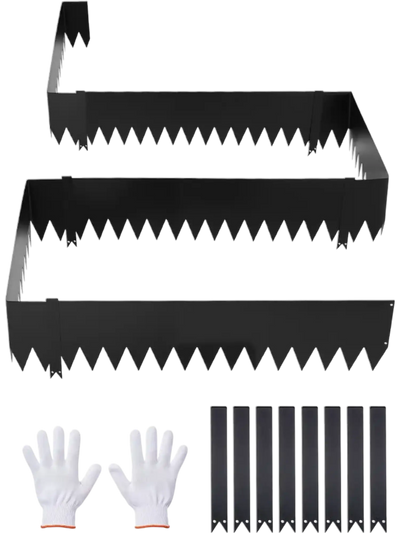 VEVOR Galvanized Steel Landscape Edging, 6-Pack 40 x 10 Inch Metal Edging for Landscaping with 8 Mounting Clips, Heavy Duty Metal Garden Edge Border for Flower Bed, Yard Pathway, Black