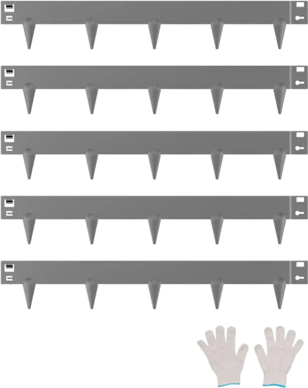 VEVOR Steel Landscape Edging, 5 Packs 39 x 3 in Rust-Resistant Metal Landscape Edging, Bendable Garden Edging Border, Heavy Duty Lawn Edging, Easy-to-Install, Flower Bed Yard Pathway Divider Dark Gray