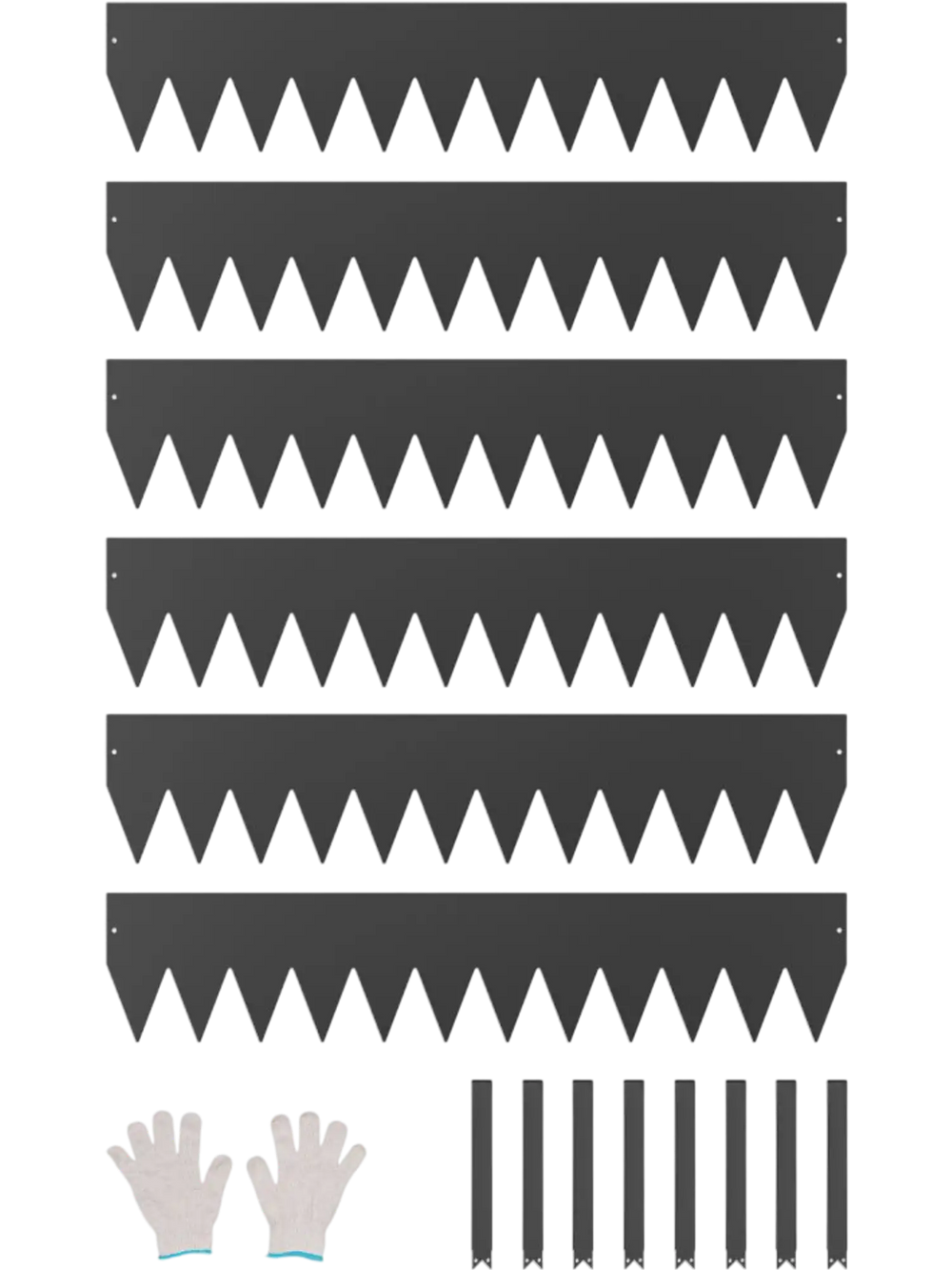 VEVOR Steel Landscape Edging, 6 Packs 40 x 8 in Rust-Resistant Metal Landscape Edging, Bendable Garden Edging Border, Heavy Duty Lawn Edging, Easy-to-Install, Flower Bed Yard Pathway Divider Black