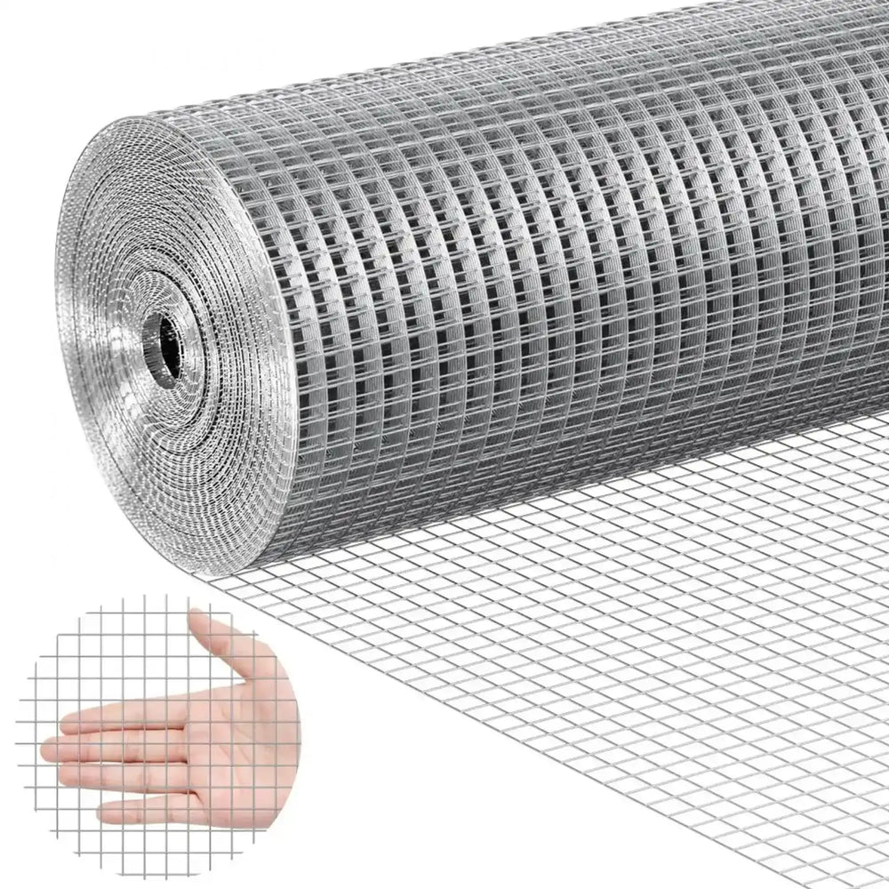 VEVOR Hardware Cloth 1/2 inch 24 inch x 100 ft 19 Gauge Chicken Wire Fence, Hot-Dip Galvanized After Welding Metal Wire Mesh Roll, Garden Plant Welded Fencing Roll Supports Poultry Netting Cage Fence