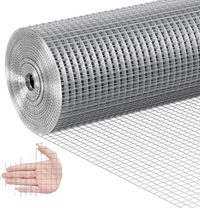 VEVOR Hardware Cloth 1/2 inch 36 inch x 50 ft 19 Gauge Chicken Wire Fence, Hot-Dip Galvanized After Welding Metal Wire Mesh Roll, Garden Plant Welded Fencing Roll Supports Poultry Netting Cage Fence