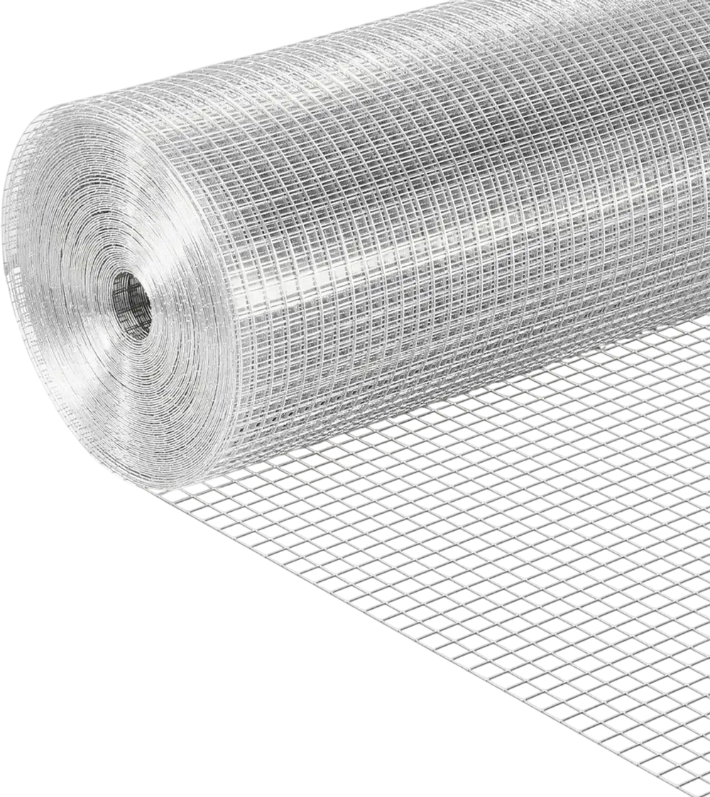 VEVOR Hardware Cloth, 1/2 inch 60 inch x 100 ft 19 Gauge Chicken Wire Fence, Hot-Dip Galvanized After Welding Metal Wire Mesh Roll, Garden Plant Welded Fencing Roll Supports Poultry Netting Cage Fence