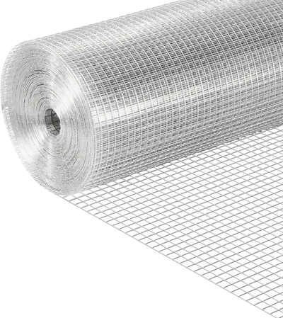 VEVOR Hardware Cloth, 1/2 inch 60 inch x 100 ft 19 Gauge Chicken Wire Fence, Hot-Dip Galvanized After Welding Metal Wire Mesh Roll, Garden Plant Welded Fencing Roll Supports Poultry Netting Cage Fence