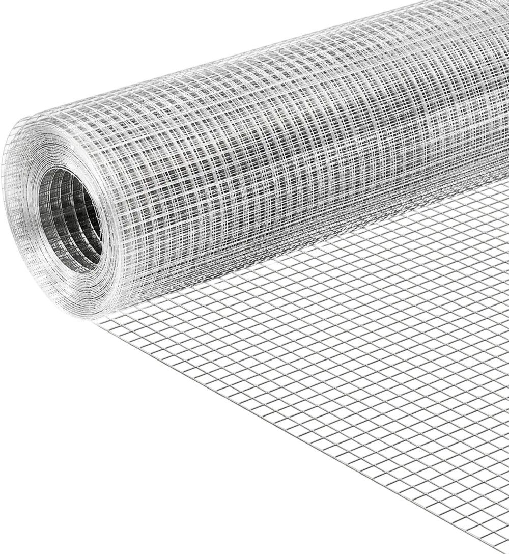 VEVOR Hardware Cloth, 1/2 inch 72 inch x 50 ft 19 Gauge Chicken Wire Fence, Hot-Dip Galvanized After Welding Metal Wire Mesh Roll, Garden Plant Welded Fencing Roll Supports Poultry Netting Cage Fence