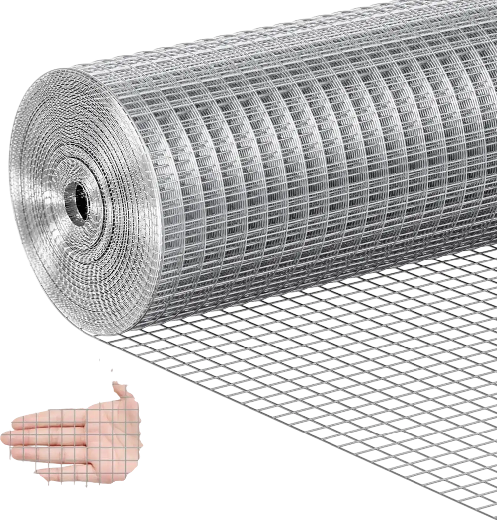 VEVOR Hardware Cloth, 1/2 inch 24in x 25 ft 19 Gauge, Hot Dipped Galvanized Wire Mesh Roll, Chicken Wire Fencing, Wire Mesh for Rabbit Cages, Garden, Small Rodents