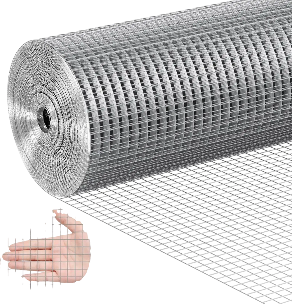 VEVOR Hardware Cloth, 1/2 inch 24in x 50 ft 19 Gauge, Hot Dipped Galvanized Wire Mesh Roll, Chicken Wire Fencing, Wire Mesh for Rabbit Cages, Garden, Small Rodents