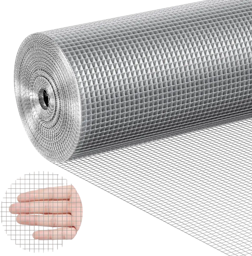 VEVOR Hardware Cloth, 1/4 inch 36in x 50 ft 23 Gauge, Hot Dipped Galvanized Wire Mesh Roll, Chicken Wire Fencing, Wire Mesh for Rabbit Cages, Garden, Small Rodents
