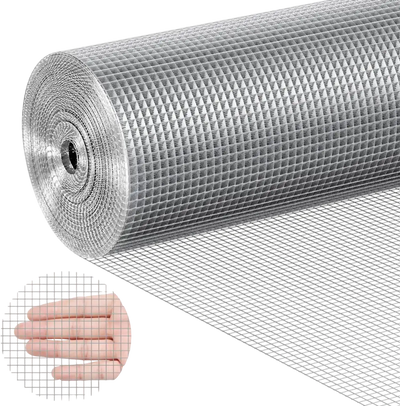 VEVOR Hardware Cloth, 1/4 inch 48in x 50 ft 23 Gauge, Hot Dipped Galvanized Wire Mesh Roll, Chicken Wire Fencing, Wire Mesh for Rabbit Cages, Garden, Small Rodents