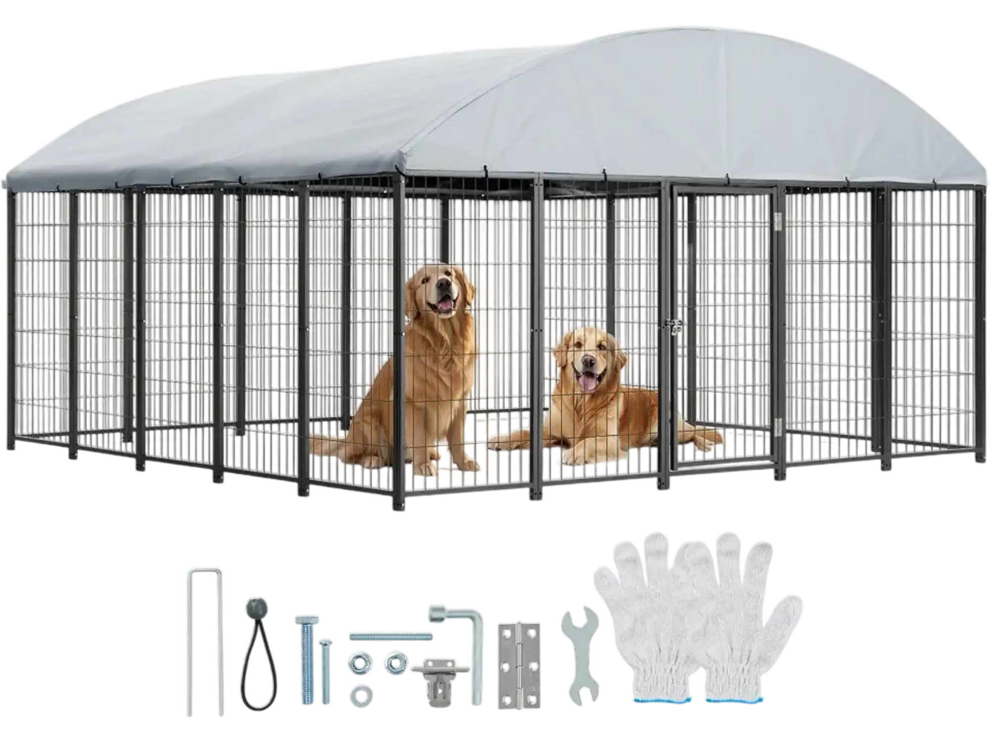 Vevor Dog Kennel 9.8' x 9.8' x 5.4' Outdoor Heavy-Duty Large Dog Kennel New