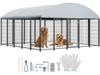VEVOR Outdoor Dog Kennel, 9.8 x 9.8 x 5.4 ft Large Dog Kennel with Secure Lock, Outside Dogs Enclosures with UV-Resistant & Waterproof Roof Cover, Heavy Duty Pet Crate Cage Run for Large Dogs