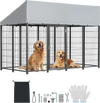 VEVOR Outdoor Dog Kennel, 7.87 x 3.94 x 5.4 ft Large Dog Kennel with Secure Lock, Outside Dogs Enclosures with UV-Resistant & Waterproof Roof Cover, Heavy Duty Pet Crate Cage Run for Large Dogs