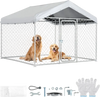 VEVOR Outdoor Dog Kennel, 6.56 x 6.56 x 5.25 ft Large Dog Kennel with Secure Lock, Outside Dogs Enclosures with UV-Resistant & Waterproof Roof Cover, Heavy Duty Pet Crate Cage Run for Large Dogs