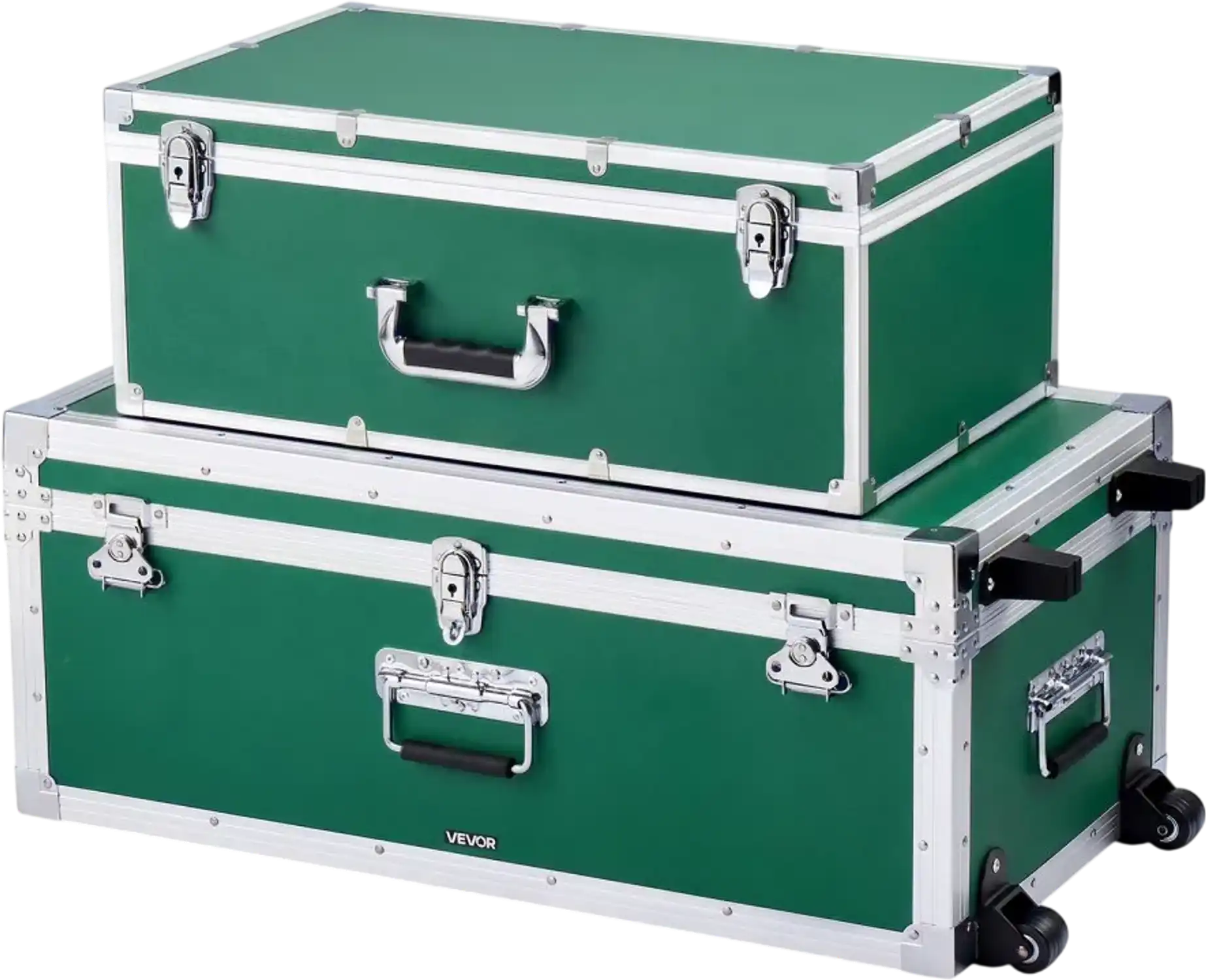 Vevor Storage Trunk Set Green Wooden Suitcase Boxes with Padlocks New