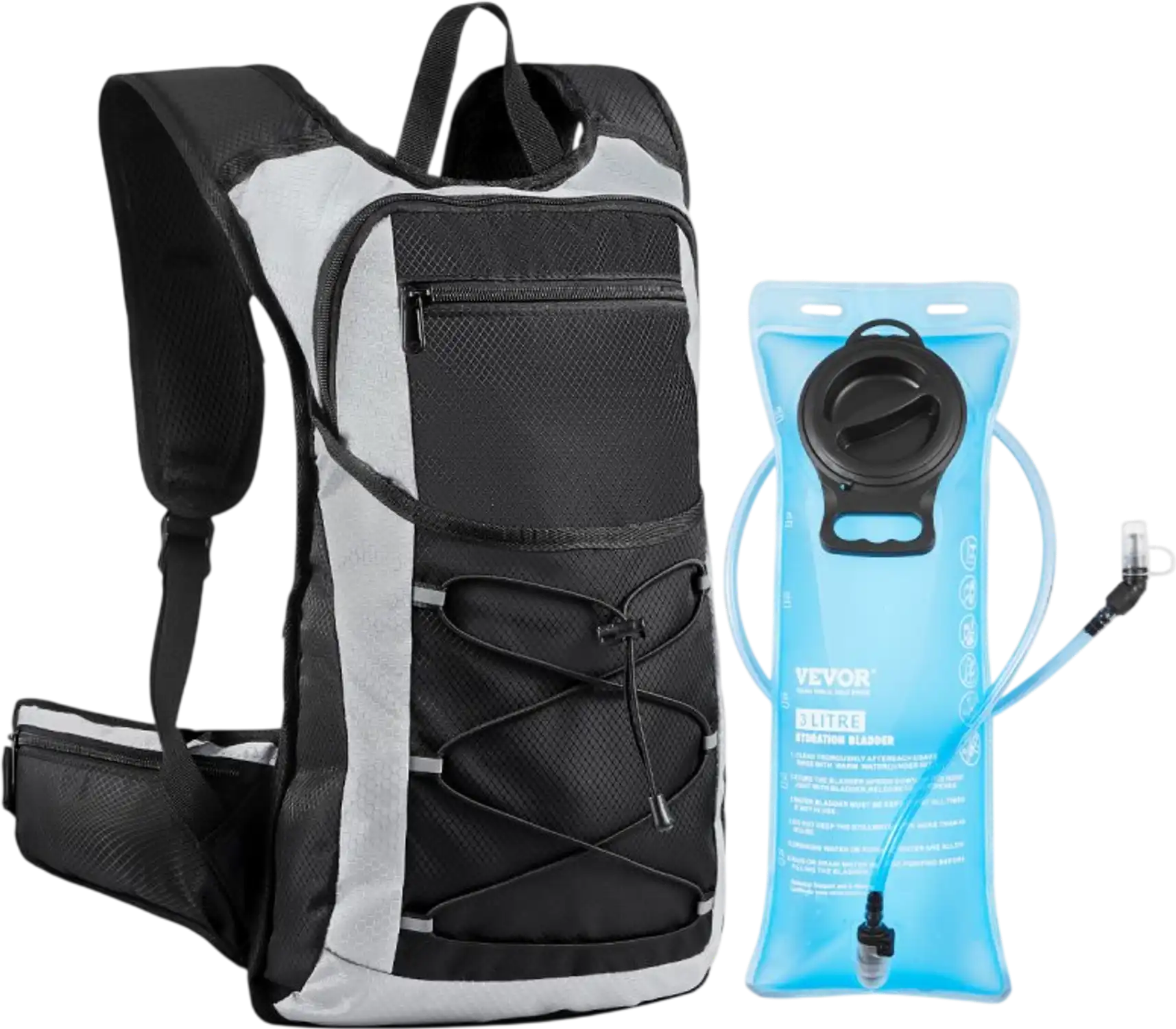 Vevor Hydration Backpack 15L Insulated 3L Water Bladder Black New