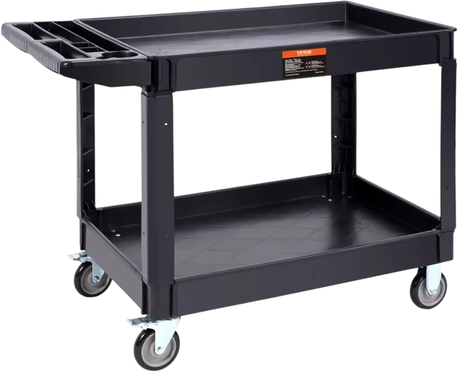 Vevor Utility Cart 2-Shelf Heavy-Duty Rolling Service Cart 550 lbs New