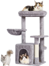 VEVOR Cat Tree for Indoor Cats, 31.4" Cat Tree Tower with Cat Condo, Sisal Scratching Post, Hammock, Top Perch, Jumping Platform, Cat House with Hang Ball, Cat Furniture Activity Center, Light Grey