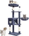 VEVOR Cat Tree for Indoor Cats, 45.2" Cat Tower with Cat Condo, Sisal Scratching Post, Hammock, Top Perch, Jumping Platforms, Large Cat House with Hang Ball, Cat Furniture Activity Center, Dark Grey