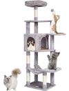 VEVOR Cat Tree for Indoor Cats, 60.6" Cat Tower with Cat Condo, Sisal Scratching Post, Hammock, Top Perch, Jumping Platforms, Large Cat Furniture Activity Center with Hang Ball, Light Grey
