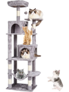 VEVOR Cat Tree for Indoor Cats, 63" Cat Tower with 2 Cat Condos, Sisal Scratching Post, Hammock, Top Perch, Jumping Platforms, Large Cat Furniture Activity Center with Hang Ball, Light Grey