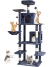 VEVOR Cat Tree for Indoor Cats, 68.5" Cat Tower with 2 Cat Condos, Sisal Scratching Post, Hammock, Top Perch, Jumping Platforms, Large Cat Furniture Activity Center with Hang Ball, Dark Grey