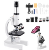VEVOR Microscope for Kids Adults, 40X-2000X Professional Compound Microscope Mobile Phone Adapter with LED Light, for Laboratory, School, Home, Education