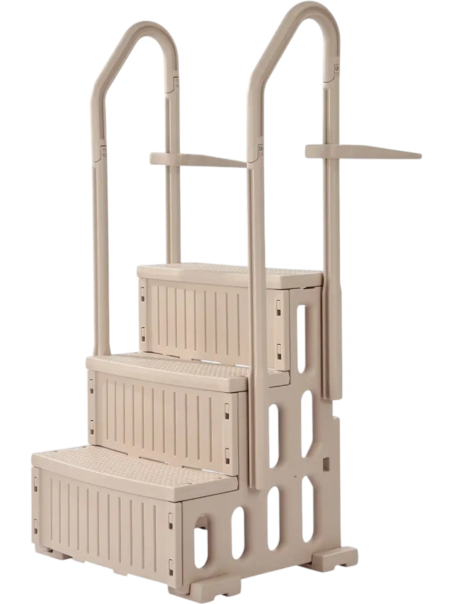 Vevor Pool Ladder 3-Step Double Handrails Taupe New