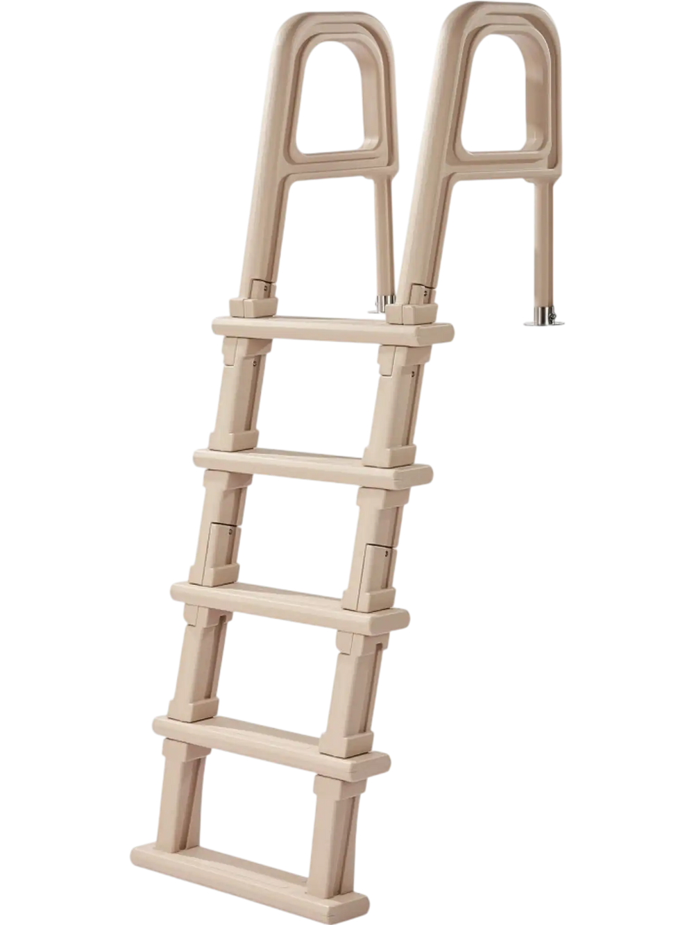 VEVOR Swimming Pool Ladder, Inclined 5-Step Double Handrails Stair, Non-slip Heavy Duty Step, Load Capacity 300 lb, for 48-54" Inground & Above-ground Pools of Any Deck Surface Indoor & Outdoor, Taupe