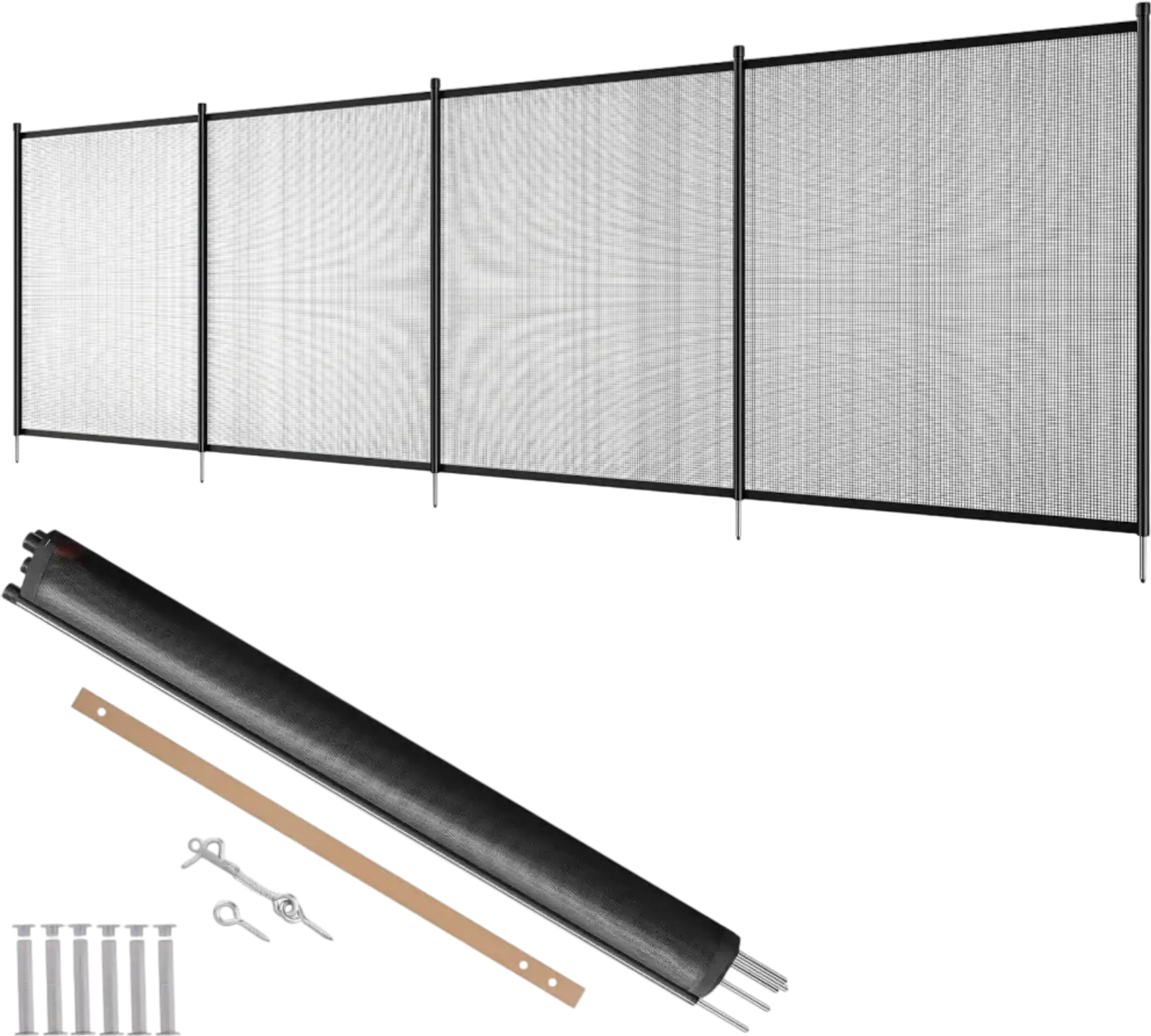 Vevor Pool Fence Removable Child Safety 4' x 12' Black Mesh for Inground Pools New