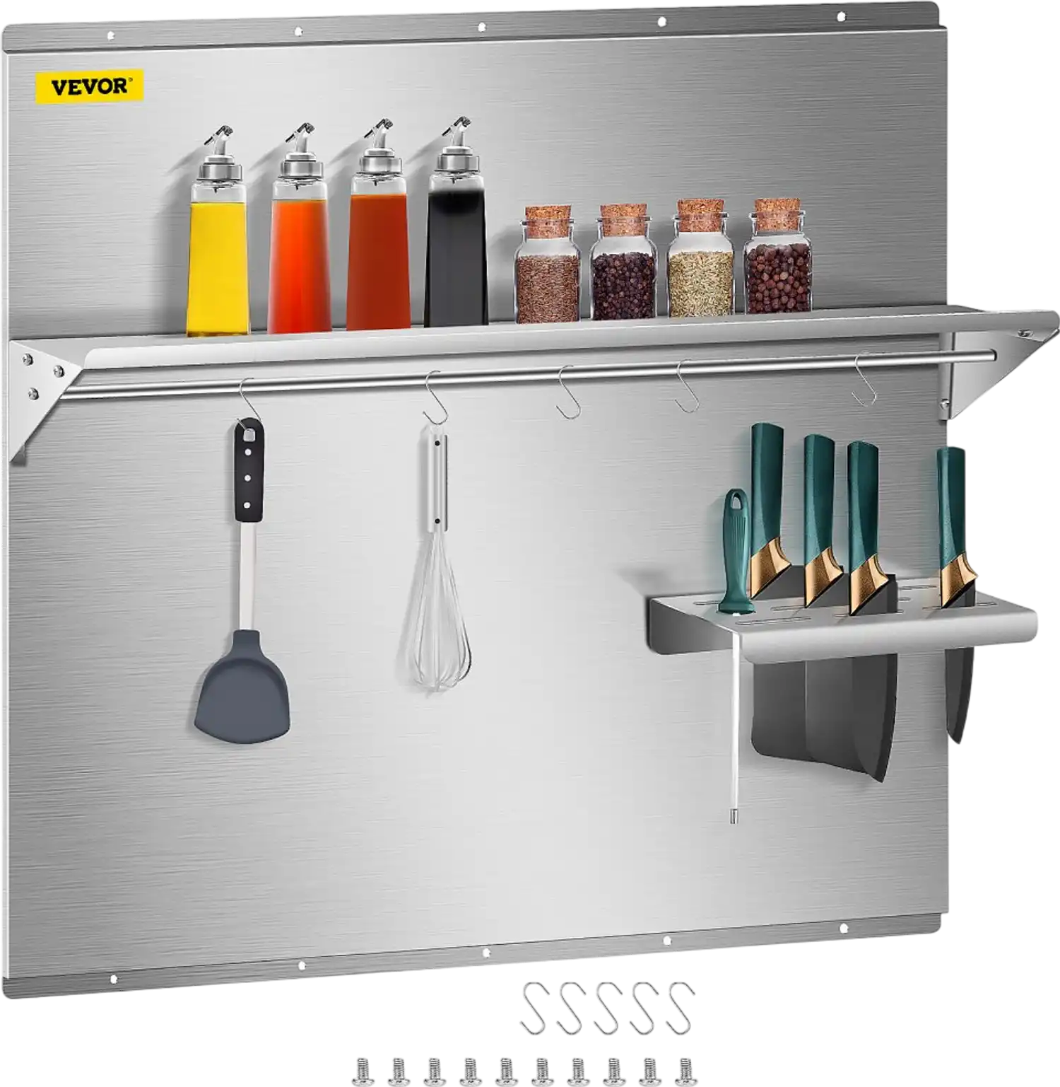 Vevor Stainless Steel Backsplash Range Backsplash with Shelf 36
